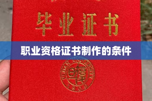 沣东职业资格证书制作的条件