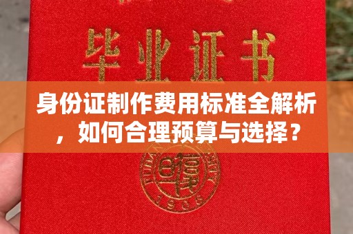 沣东身份证制作费用标准全解析，如何合理预算与选择？