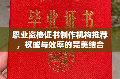 沣东职业资格证书制作机构推荐，权威与效率的完美结合