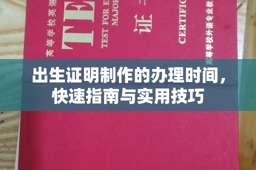 沣东出生证明制作的办理时间，快速指南与实用技巧