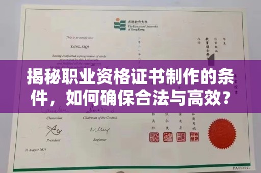 沣东揭秘职业资格证书制作的条件，如何确保合法与高效？