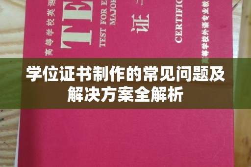 沣东学位证书制作的常见问题及解决方案全解析