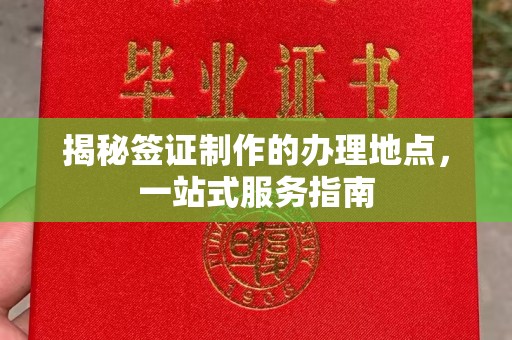 沣东揭秘签证制作的办理地点，一站式服务指南