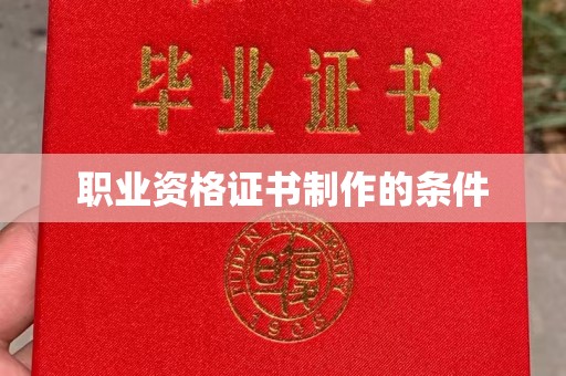 沣东职业资格证书制作的条件