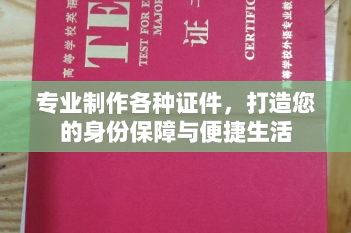 沣东专业制作各种证件，打造您的身份保障与便捷生活